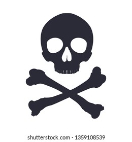 Skull with bones sign. Vector illustration
