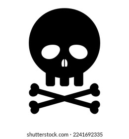 skull and bones silhouette icon. Pirate skull. Poison. Vector.