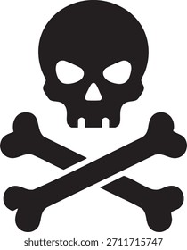 Skull and Bones silhouette vector illustration