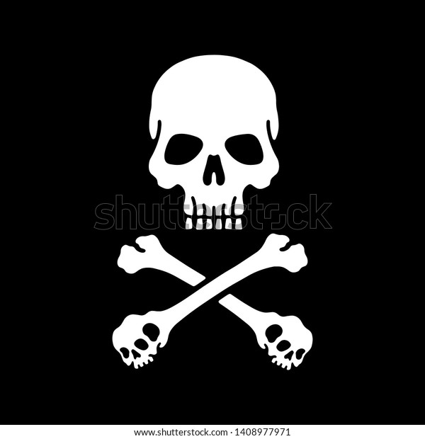 Skull Bones Skeleton Black Background Stock Vector (Royalty Free ...