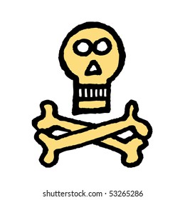 Skull and bones sketch. Vector.