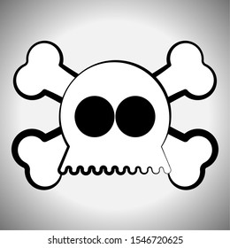 Skull and bones. Spooky halloween - Vector illustration