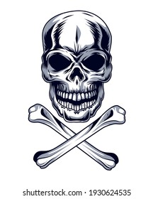 skull with bones style icon