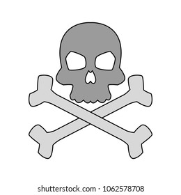 Skull with bones symbol