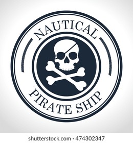 skull and bones symbol pirate vector illustration graphic