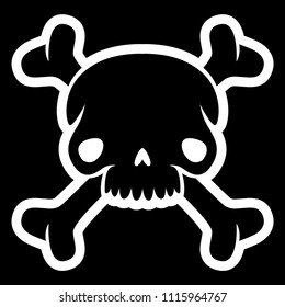 Skull and Bones. The symbol of pirates. Vector illustration.