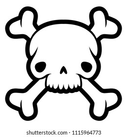 Skull and Bones. The symbol of pirates. Vector illustration.