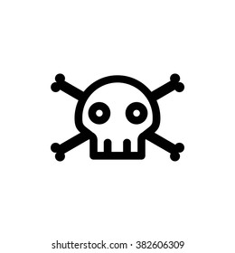 Skull and Bones tattoo minimal vector icon
