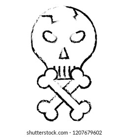 skull with bones Vector Icon