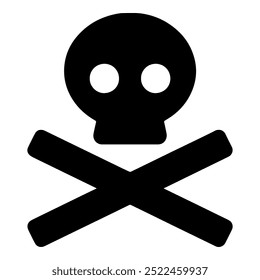 Skull and Bones vector icon. Skull and Crossbones. Danger or poison icon sign.