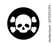 Skull and Bones vector icon. danger illustration sign. poison symbol or logo.