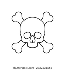 Skull and Bones vector icon. danger illustration sign. poison symbol or logo.