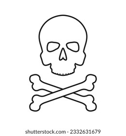 Skull and Bones vector icon. danger illustration sign. poison symbol or logo.