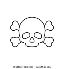 Skull and Bones vector icon. danger illustration sign. poison symbol or logo.