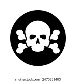 Skull and Bones vector icon. danger illustration sign. poison symbol or logo.