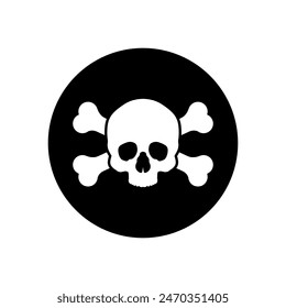 Skull and Bones vector icon. danger illustration sign. poison symbol or logo.
