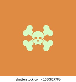 skull bones vector icon. flat design