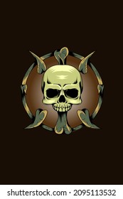 Skull with bones vector illustration
