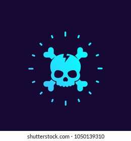 Skull and bones vector illustration, logo design