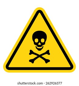 Skull and bones warning sign