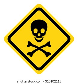 Skull and bones warning sign