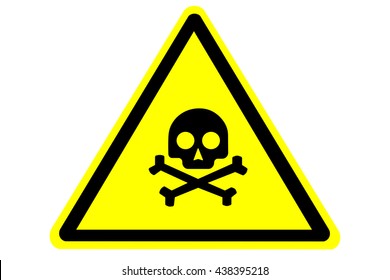 Skull and bones warning sign