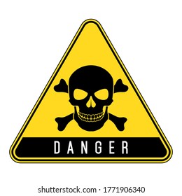 Skull and bones warning sign. Danger sign.