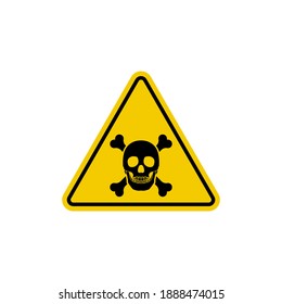 Skull and bones. Warning sign isolated on white background. Vector illustration