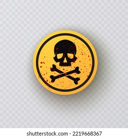 Skull and bones warning sign Vector illustration