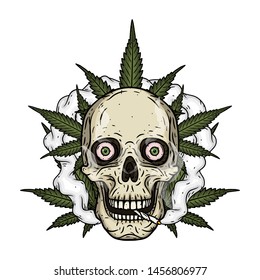 Skull Skull Bong Marijuana Leaves Rastaman Stock Vector (Royalty Free ...