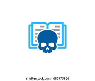Skull Book Icon Logo Design Element