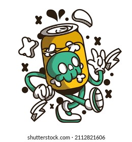 SKULL IN BOTTLE T-SHIRT ILLUSTRATION