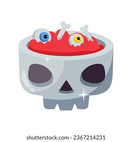 Skull bowl vector colorful stickers Icon Design illustration. EPS 10 File