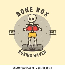 Skull Boxing Retro and Vintage Mascot
