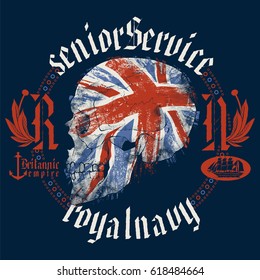 Skull with a british flag on it