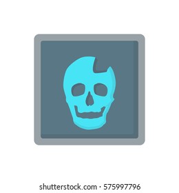 skull broken bone x-ray flat icon