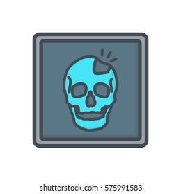 skull broken bone x-ray icon