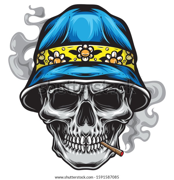 skull bucket hat