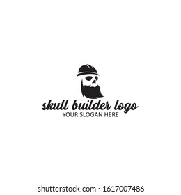skull builder logo vector illustration