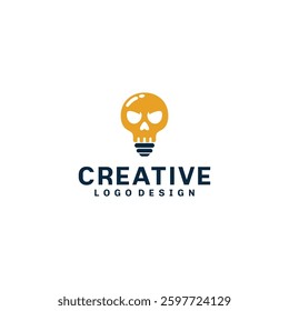 Skull and bulb logo vector