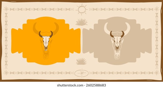 skull bull cow clipart rustic old western graphics