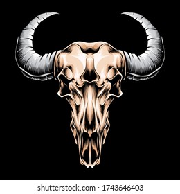 skull bull head vector illustration