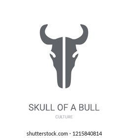 Skull of a Bull icon. Trendy Skull of a Bull logo concept on white background from Culture collection. Suitable for use on web apps, mobile apps and print media.