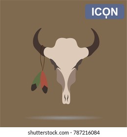 Skull bull icon vector