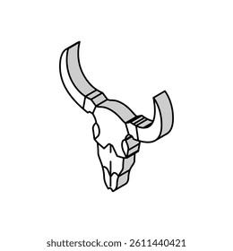 skull bull isometric icon vector. skull bull sign. isolated symbol illustration