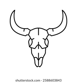 skull bull line icon vector. skull bull sign. isolated contour symbol black illustration
