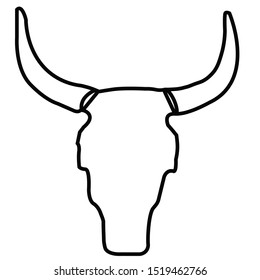 skull of a bull linear drawing