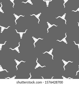 Skull of a bull. Seamless wallpaper. Vector illustration