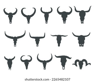 Skull bull silhouette, Buffalo skull silhouettes, Horns and skull silhouette,  Bull skull svg, Bison skulls silhouette svg