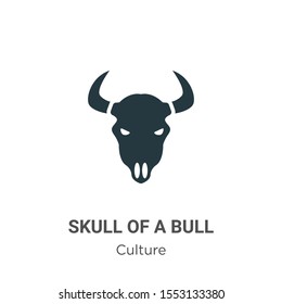 Skull of a bull vector icon on white background. Flat vector skull of a bull icon symbol sign from modern culture collection for mobile concept and web apps design.